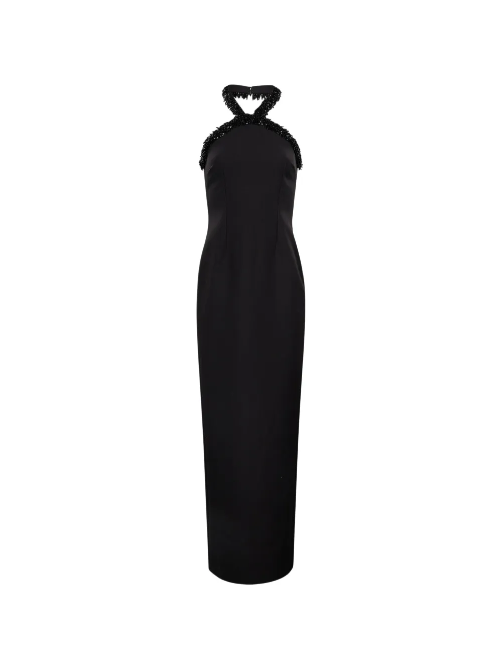 Roland Mouret maxi bead-embellished halterneck dress - Nero