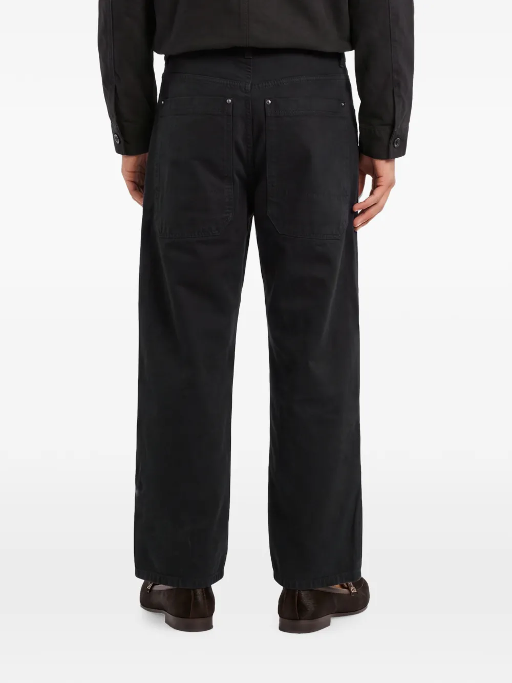 YMC Files straight broek met ribfluwelen vlakken Zwart