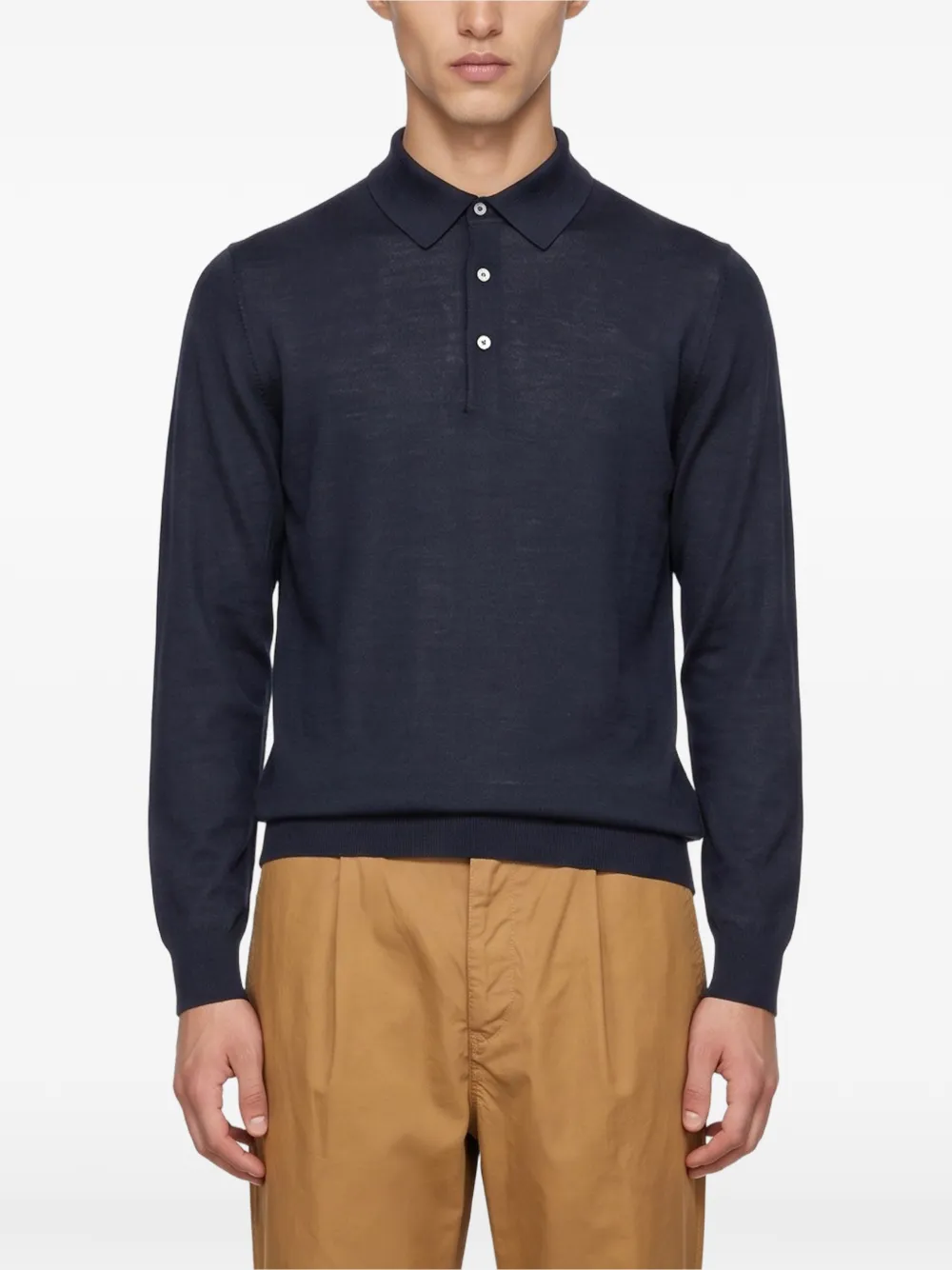 Tagliatore Palmer long-sleeve polo shirt Blauw