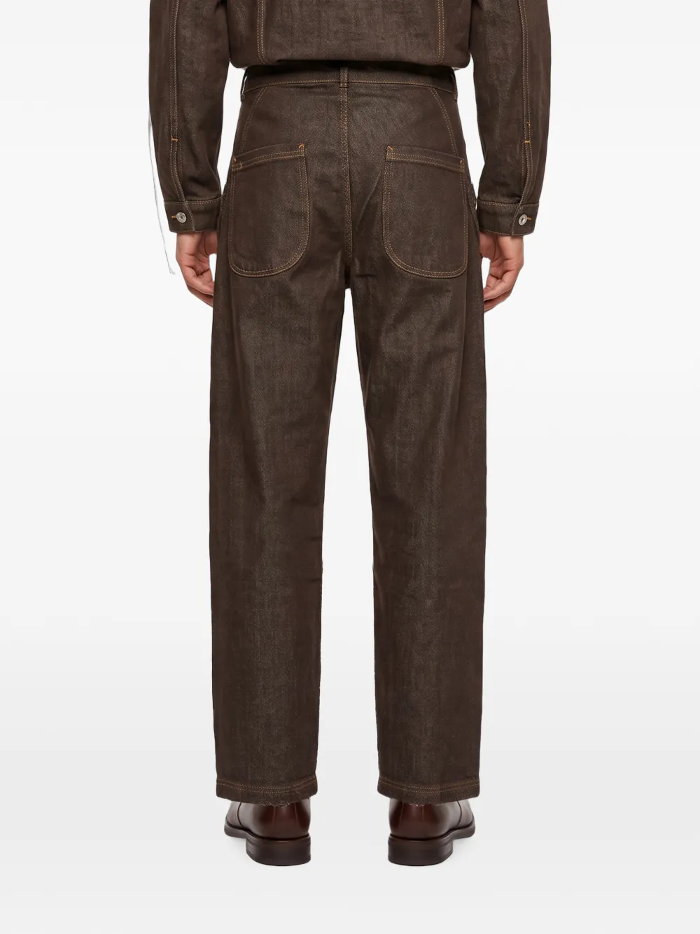 YMC Broek met contrasterende stiksels Bruin