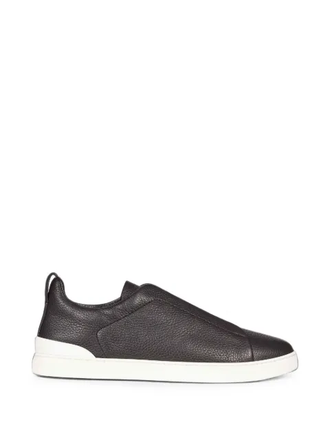 Zegna Triple Stitch grained leather sneakers