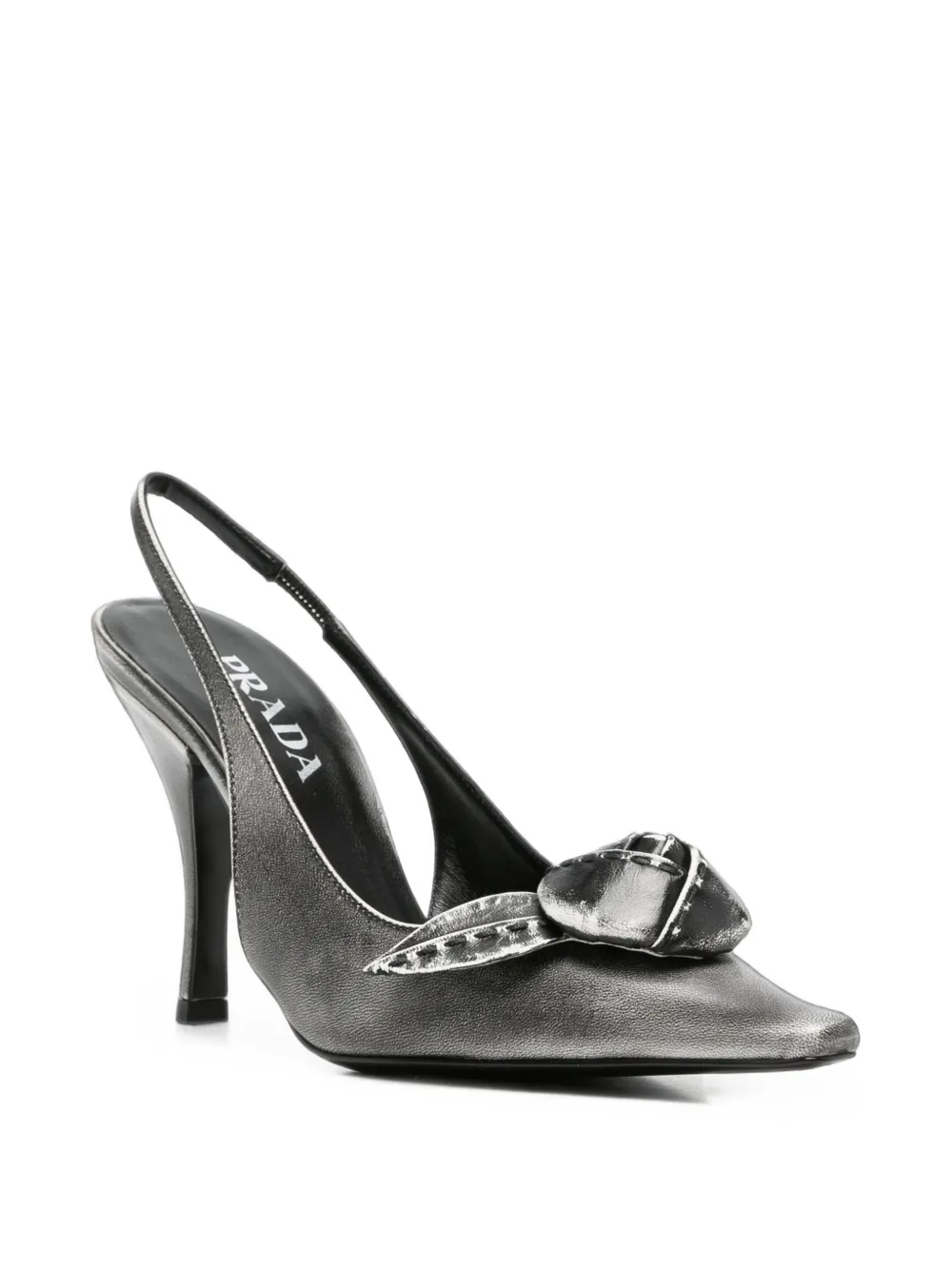Prada Re-Edition floral-appliqué pumps Grijs