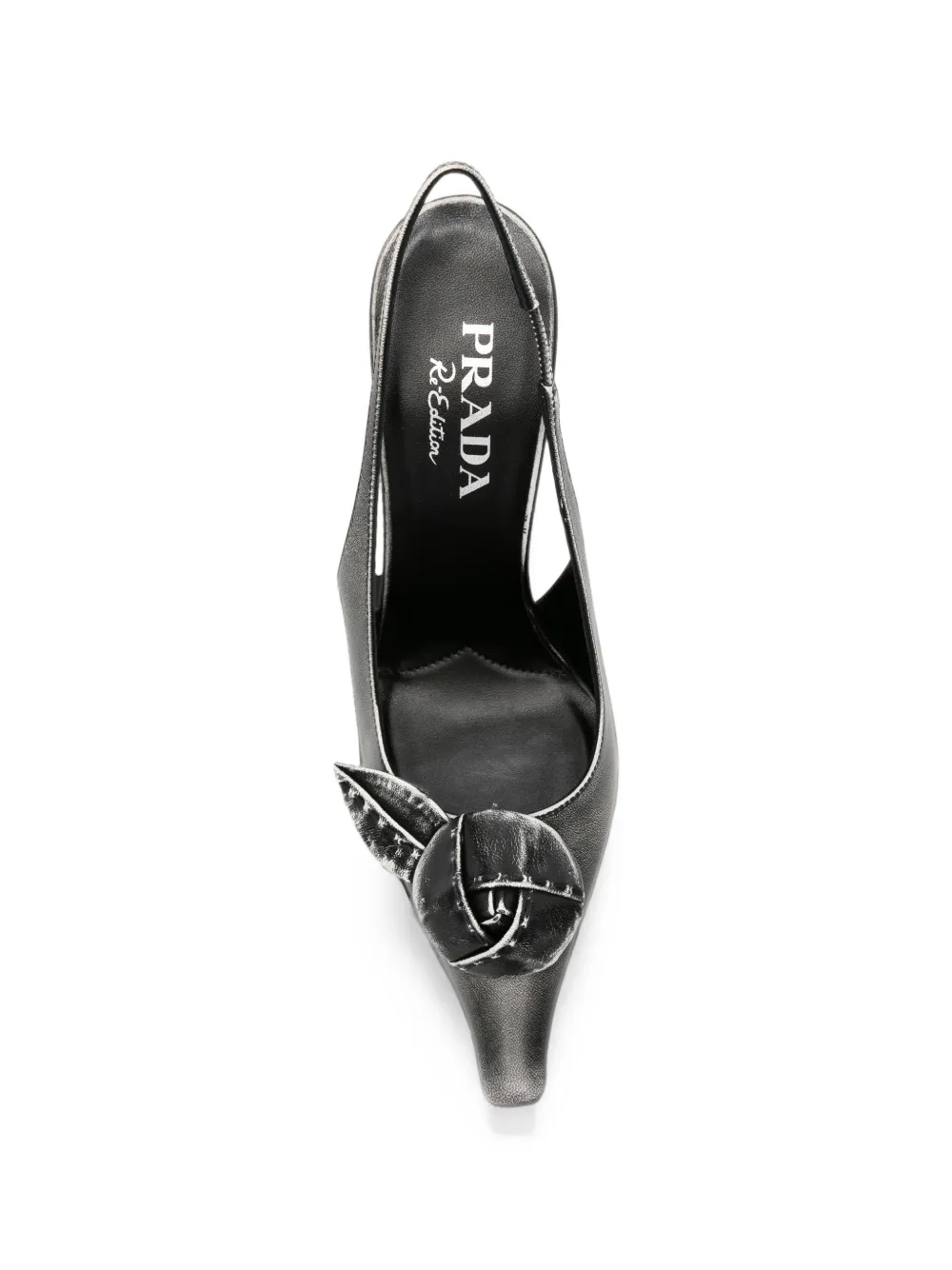 Prada Re-Edition floral-appliqué pumps Grijs