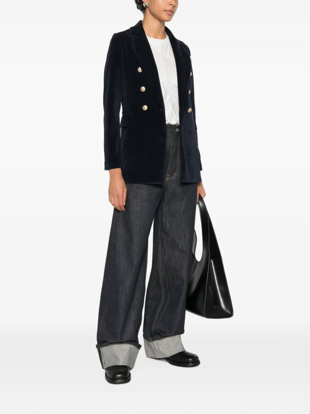 Circolo 1901 Fluwelen blazer met dubbele rij knopen Blauw
