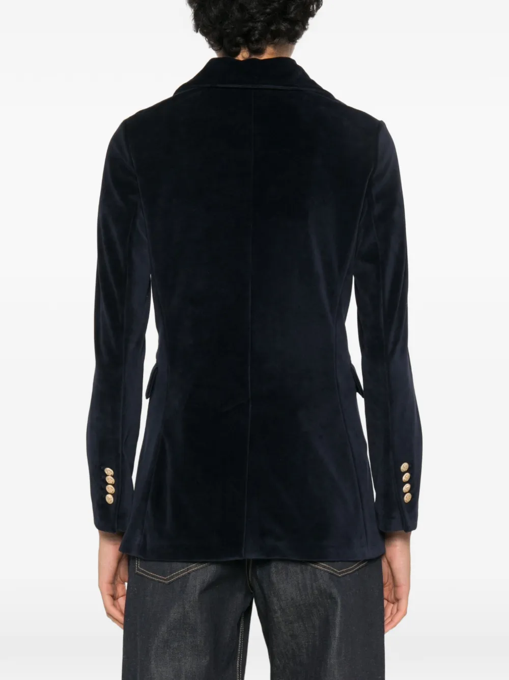Circolo 1901 Fluwelen blazer met dubbele rij knopen Blauw