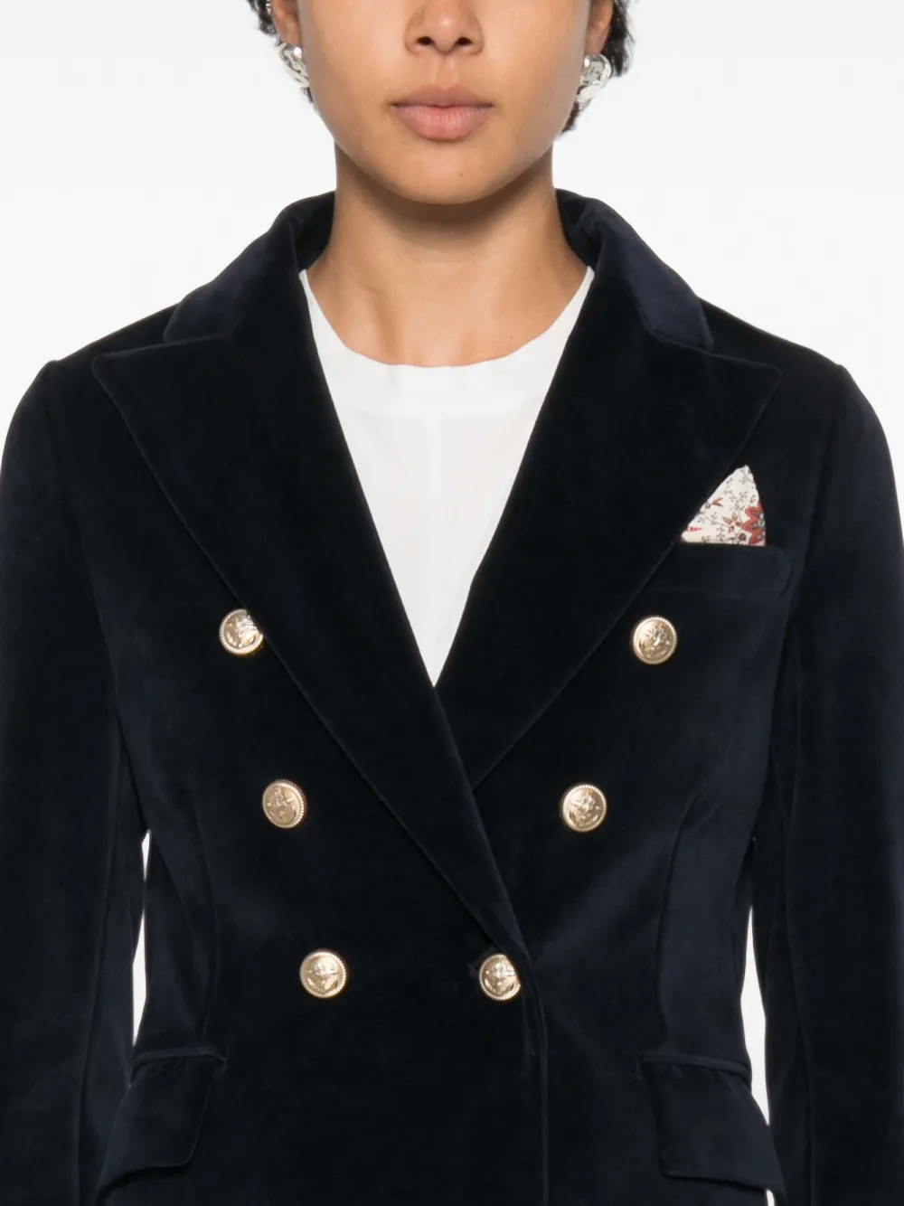 Circolo 1901 Fluwelen blazer met dubbele rij knopen Blauw