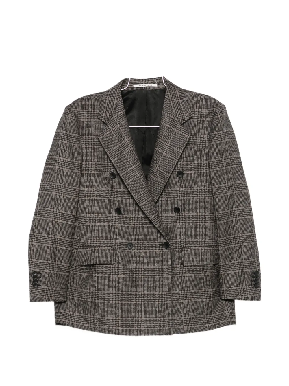 Tagliatore double-breasted check-pattern jacket - Grau