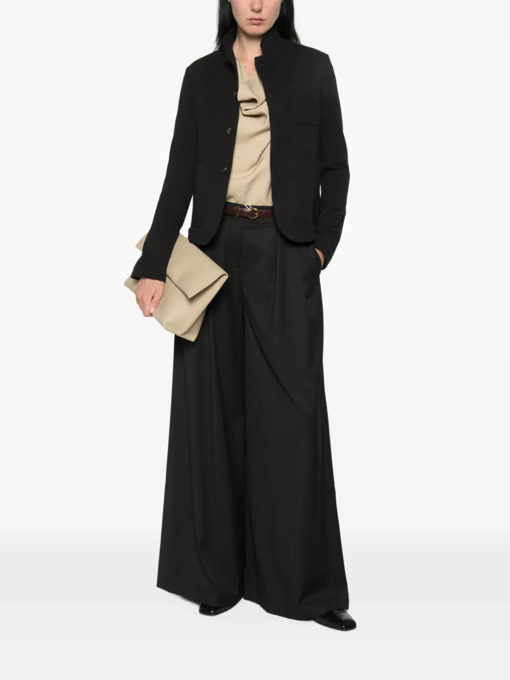 Circolo 1901 high-neck patch-pocket jacket Zwart