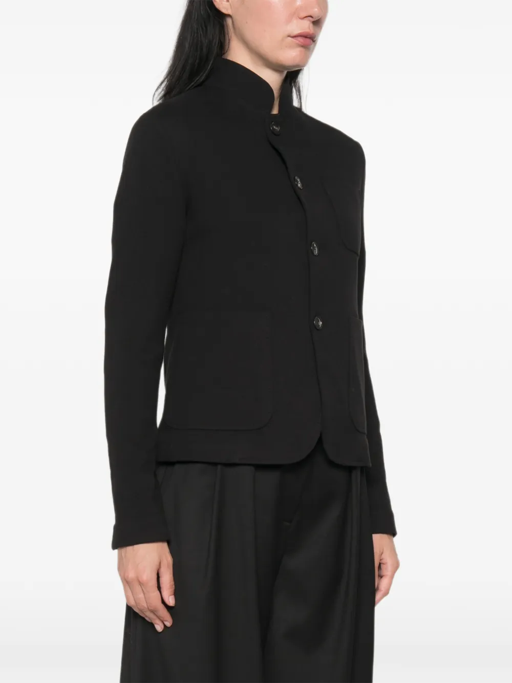 Circolo 1901 high-neck patch-pocket jacket Zwart
