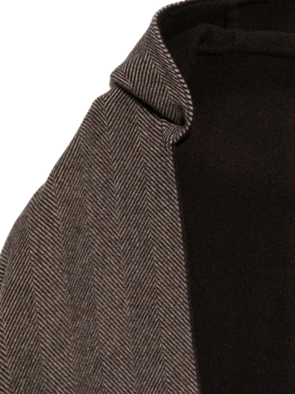 Brunello Cucinelli Sjaal met visgraat patroon en franje Bruin