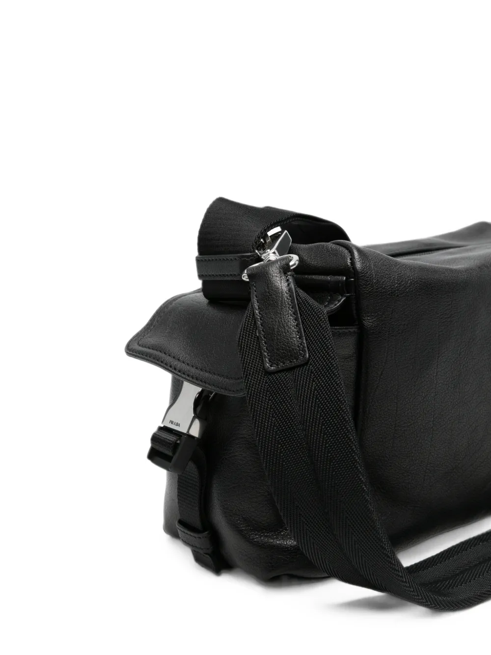 Prada Schoudertas met logoplakkaat Zwart