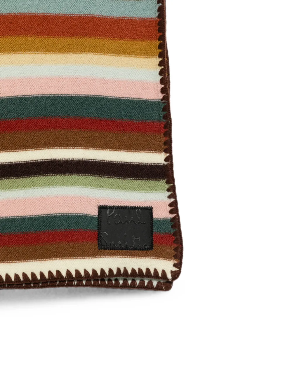 Paul Smith Signature Stripe sjaal met festonsteken Beige