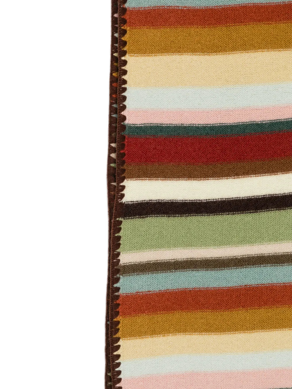 Paul Smith Signature Stripe sjaal met festonsteken Beige
