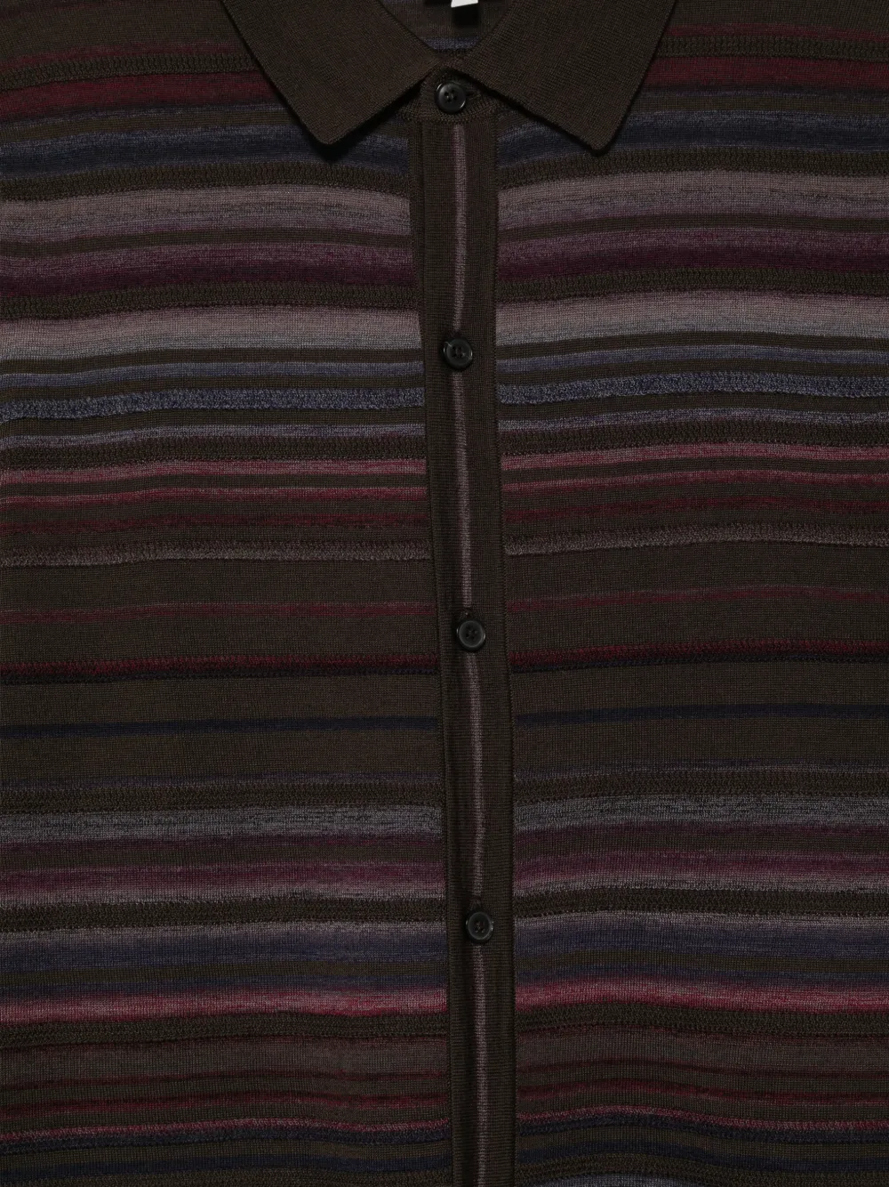 Paul Smith Gestreepte polotrui met knopen Bruin