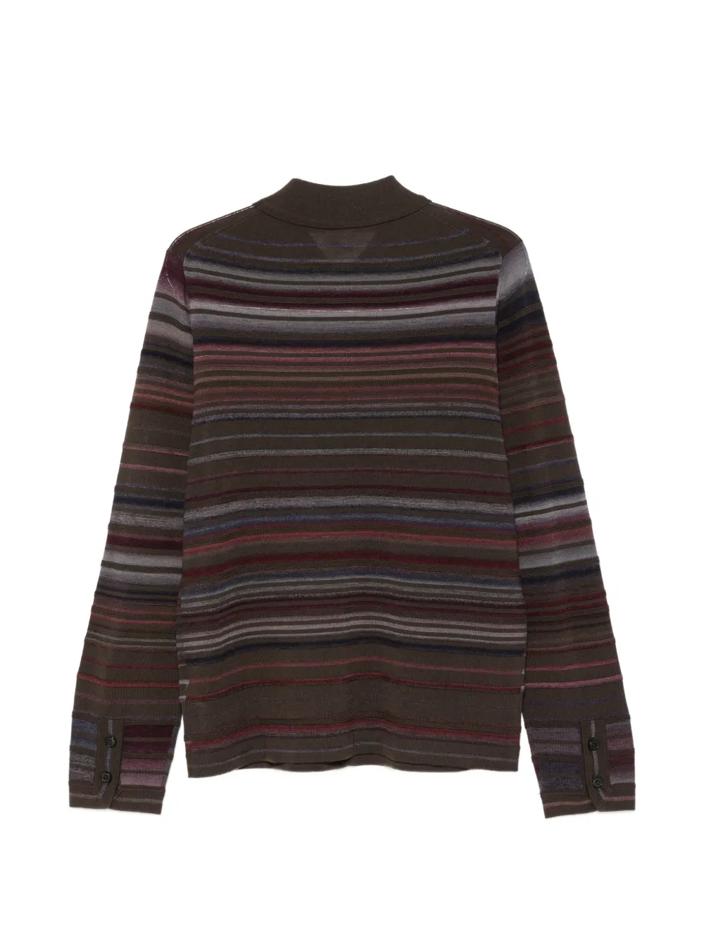 Paul Smith Gestreepte polotrui met knopen Bruin