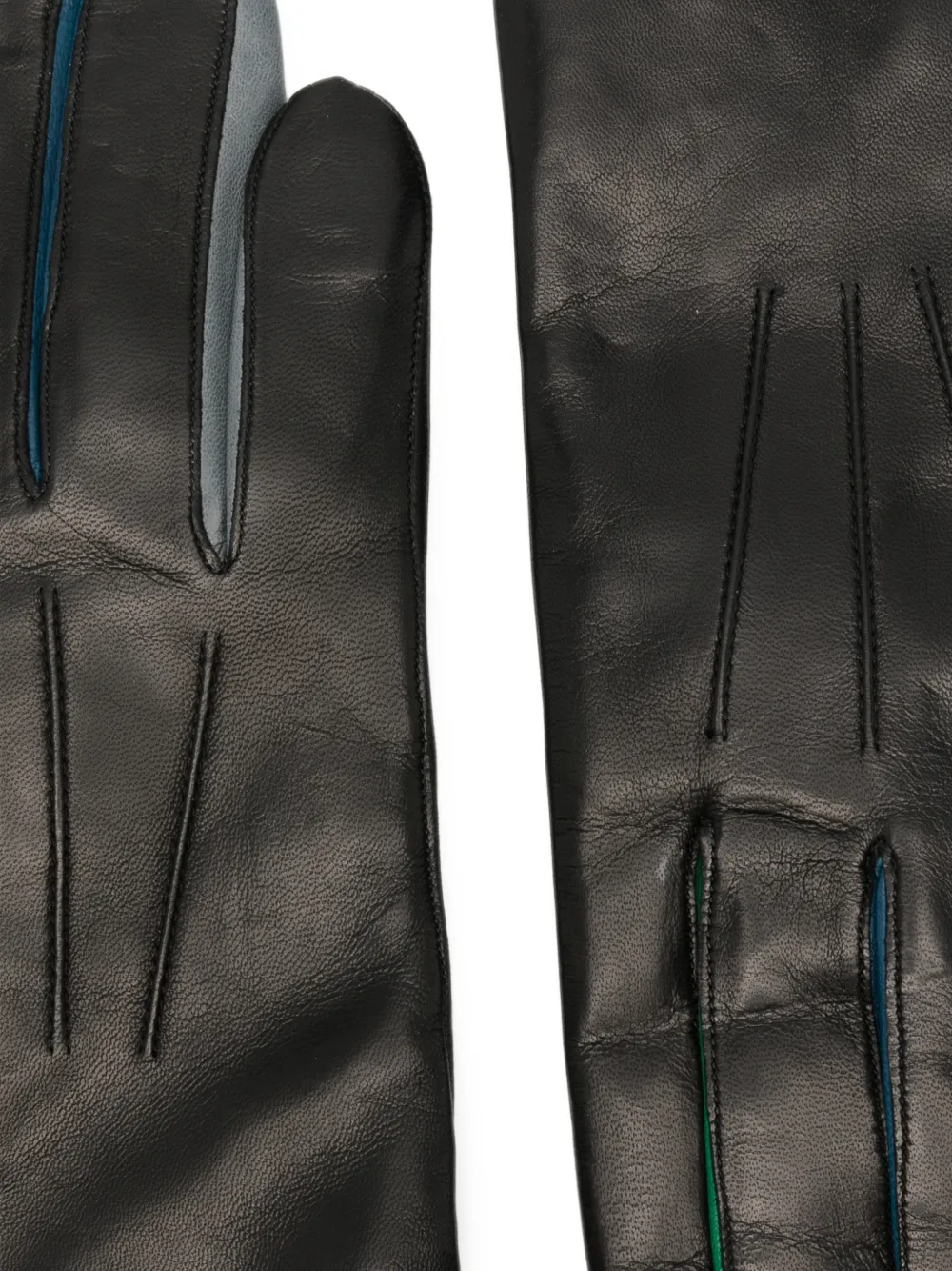 Paul Smith Leren handschoenen met pintucks Zwart