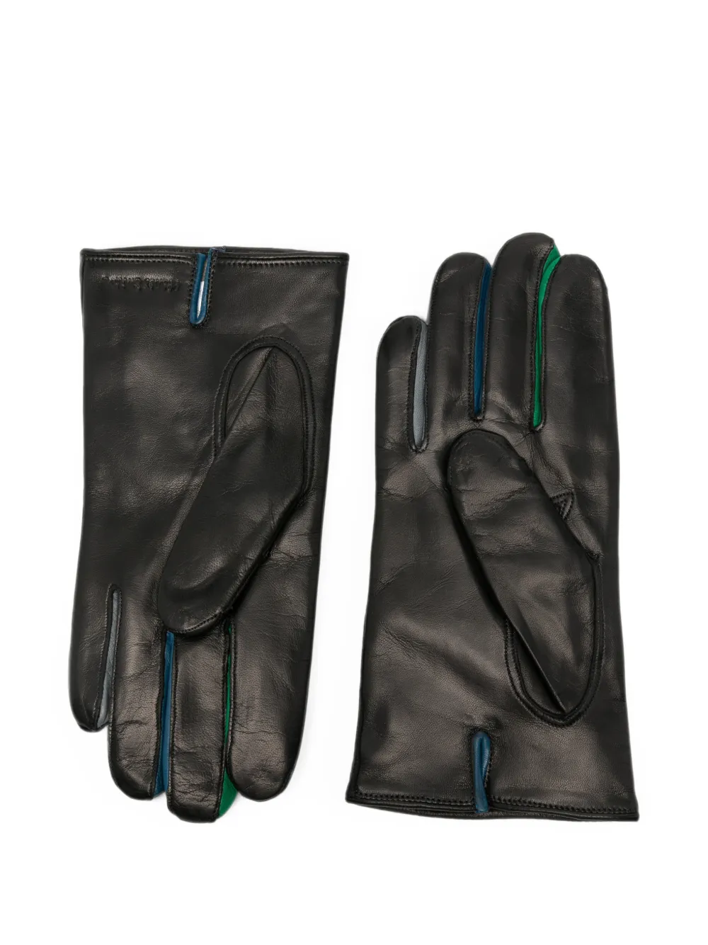 Paul Smith Leren handschoenen met pintucks Zwart