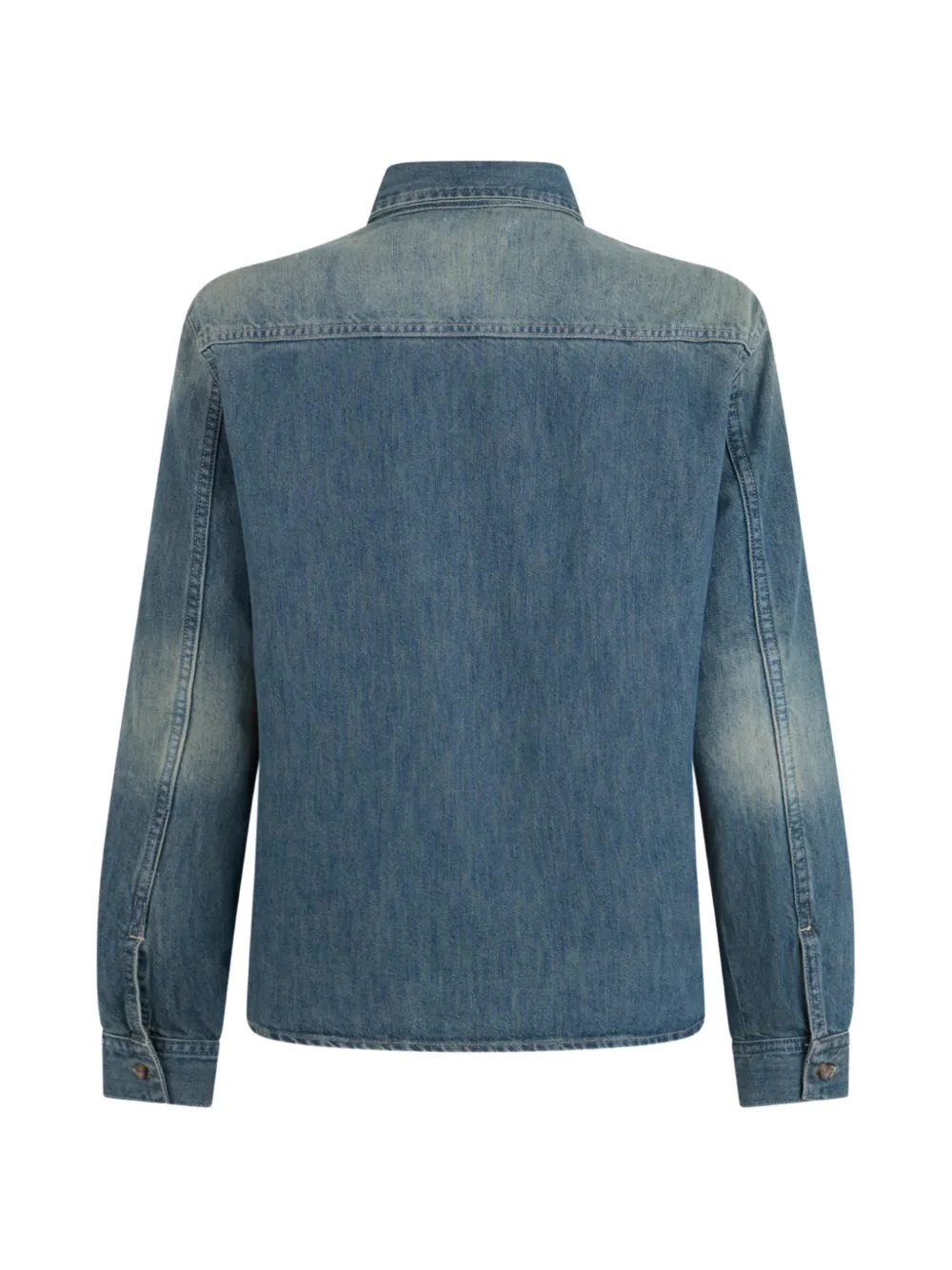 LOIS JEANS Denim blouse met opgestikte zak en vervaagd-effect Blauw