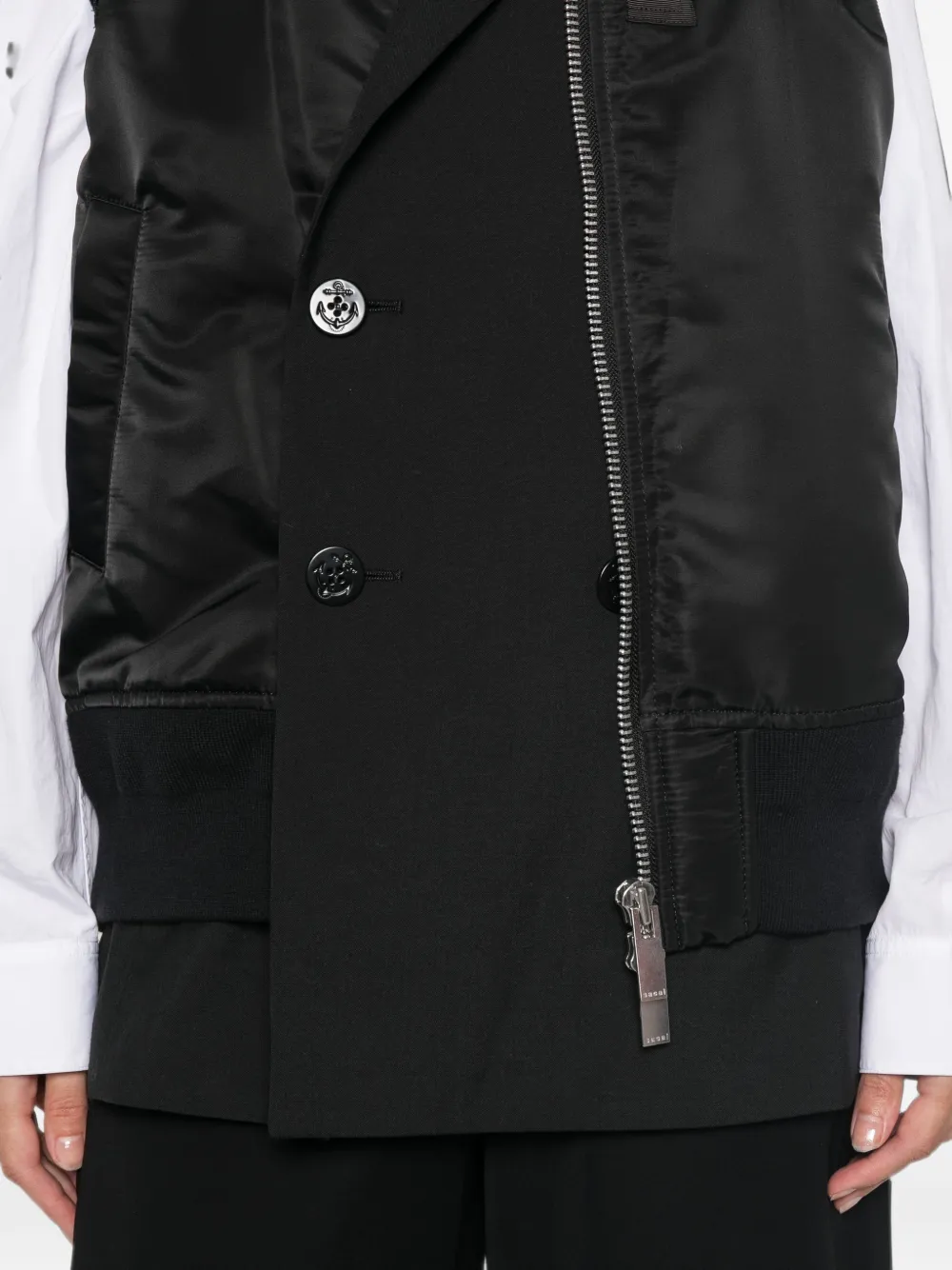 sacai Bodywarmer met paspelzak Zwart