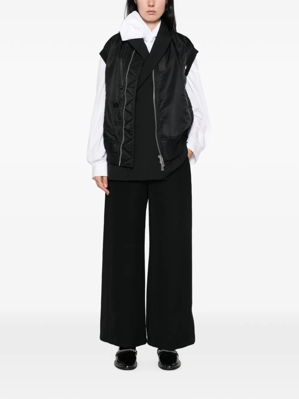 sacai Bodywarmer met paspelzak Zwart