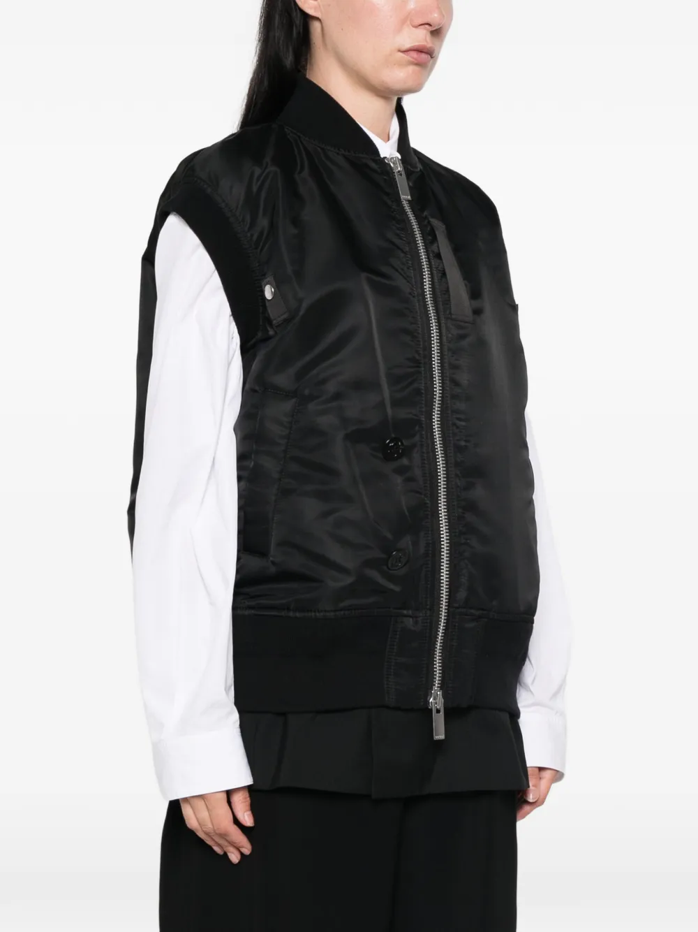 sacai Bodywarmer met paspelzak Zwart