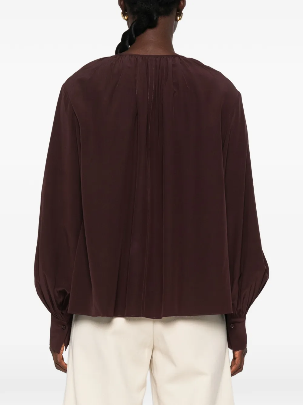 JOSEPH Blouse met gesmockte mouwen Rood