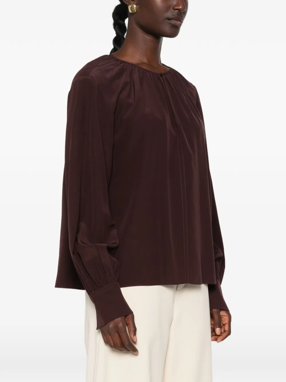 JOSEPH Blouse met gesmockte mouwen Rood