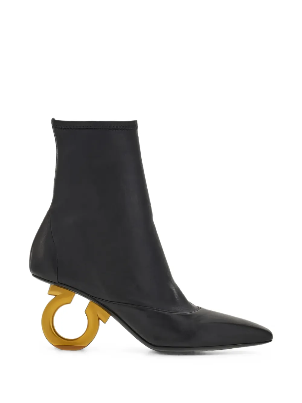 Ferragamo Gancini pointed-toe ankle boots Zwart