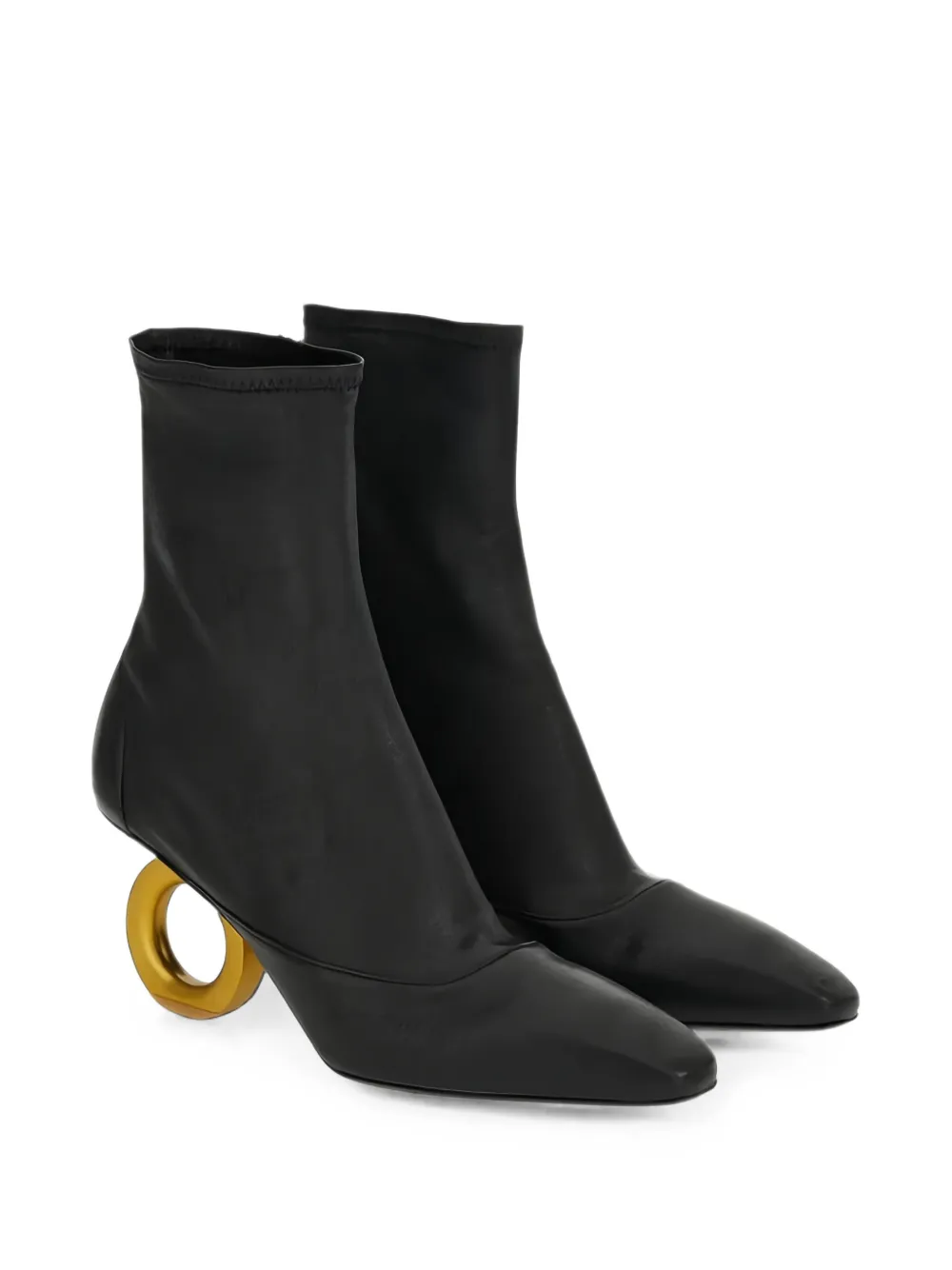 Ferragamo Gancini pointed-toe ankle boots Zwart