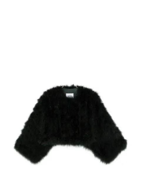Yves Salomon feather-trim cropped jacket