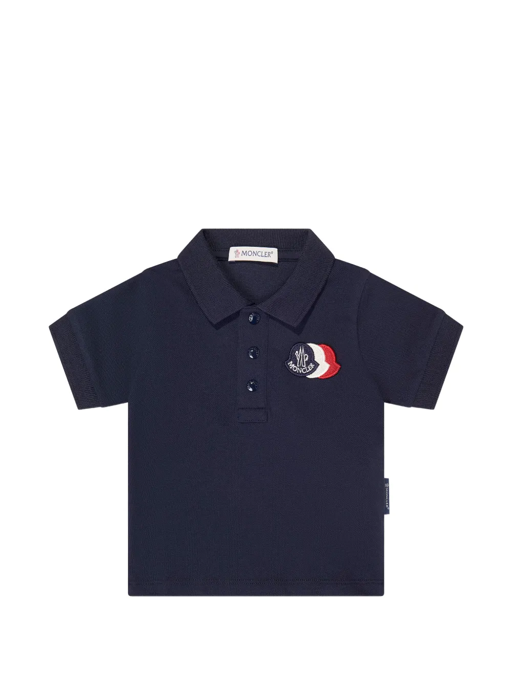 Moncler Enfant logo-patch polo shirt Blauw