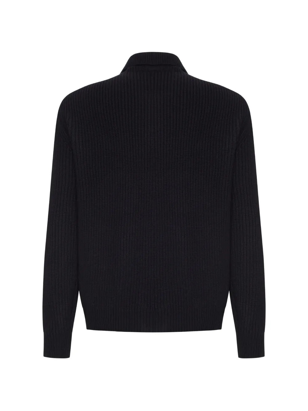 Zanone ribbed-knit wool jacket Zwart