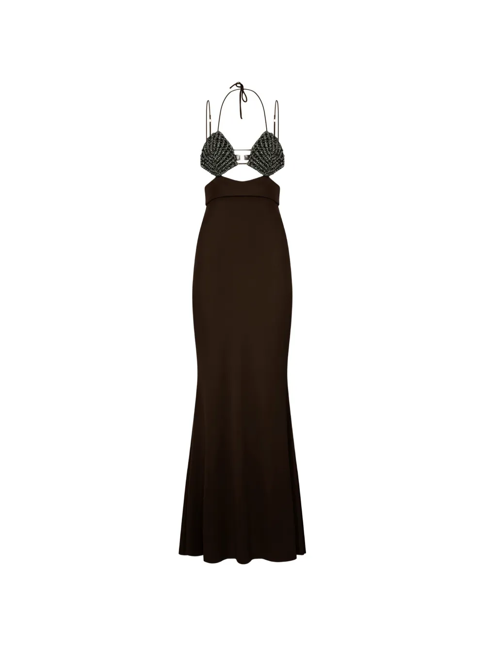 Hibourama Venere crystal-embellished cut-out maxi dress