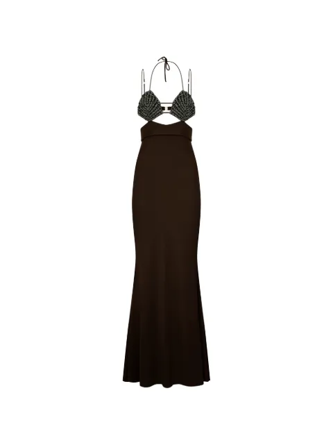 Hibourama Venere Maxikleid mit Kristallen