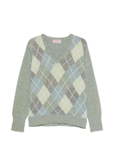 Ballantyne Vintage 1970s argyle V-neck sweater