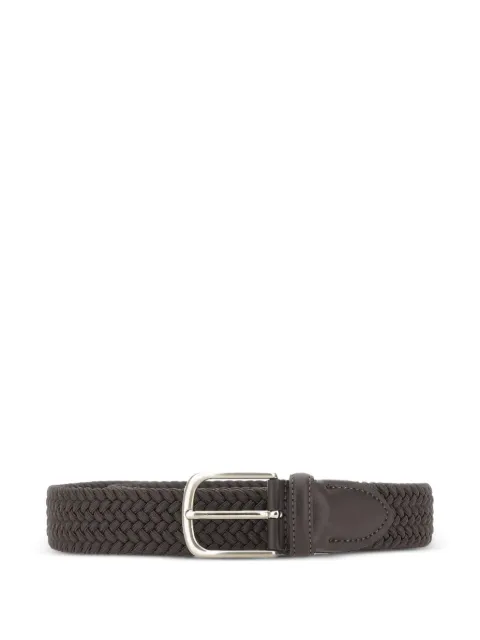 ALBERTO LUTI woven leather-trim belt