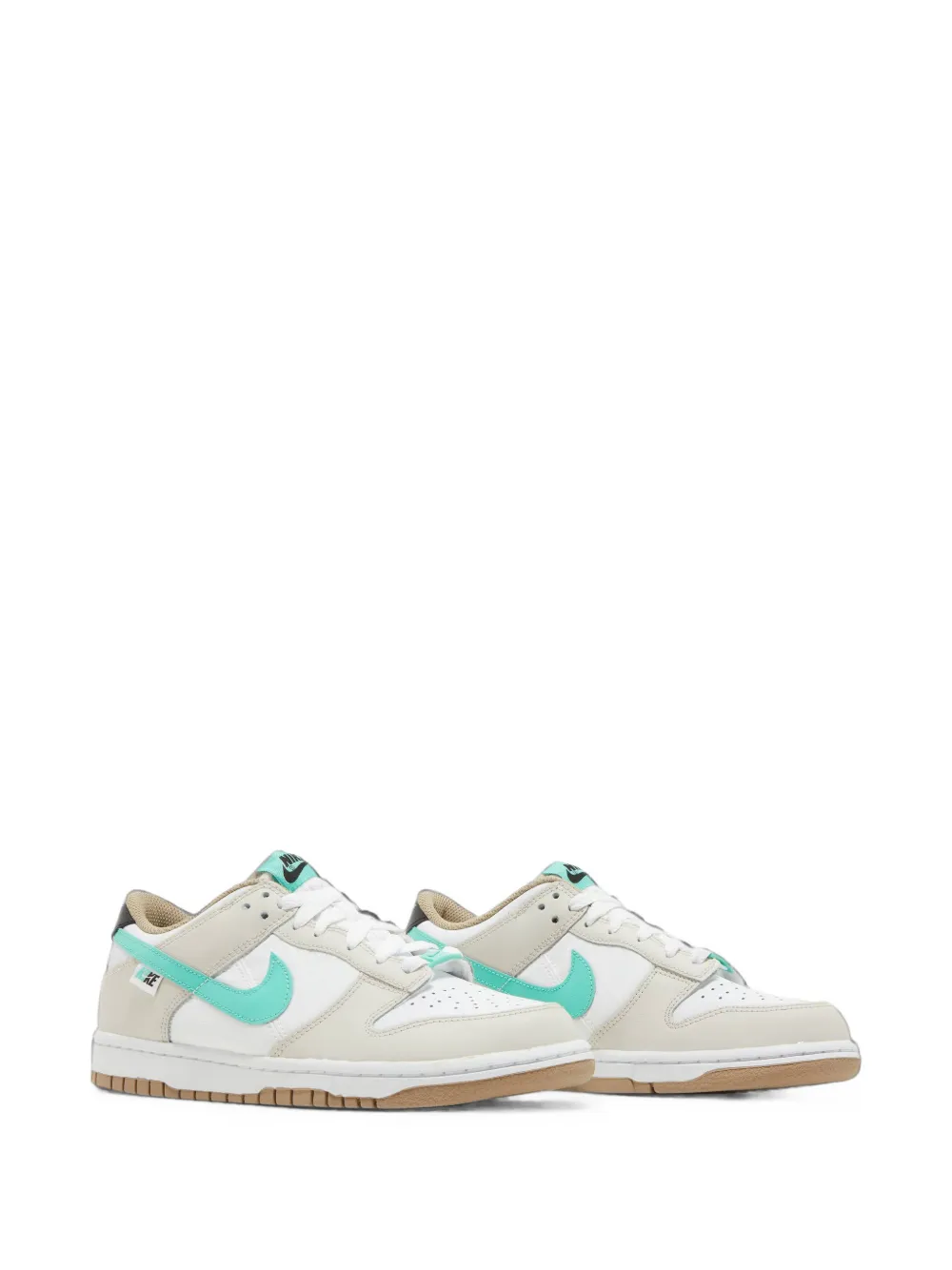 Nike Kids Dunk Low "White Tan Mint" sneakers Wit