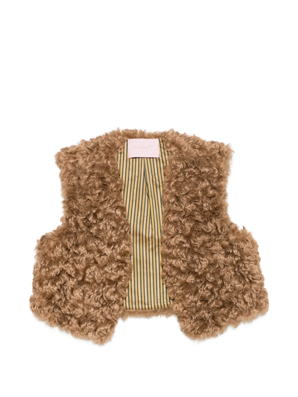 Kristina Ti faux-fur cropped gilet