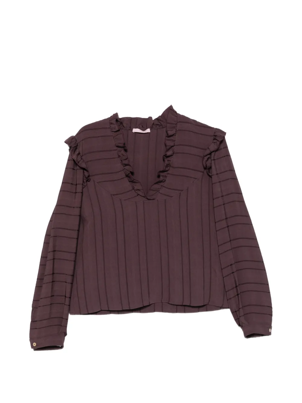 Kristina Ti ruffled striped blouse - Marrone