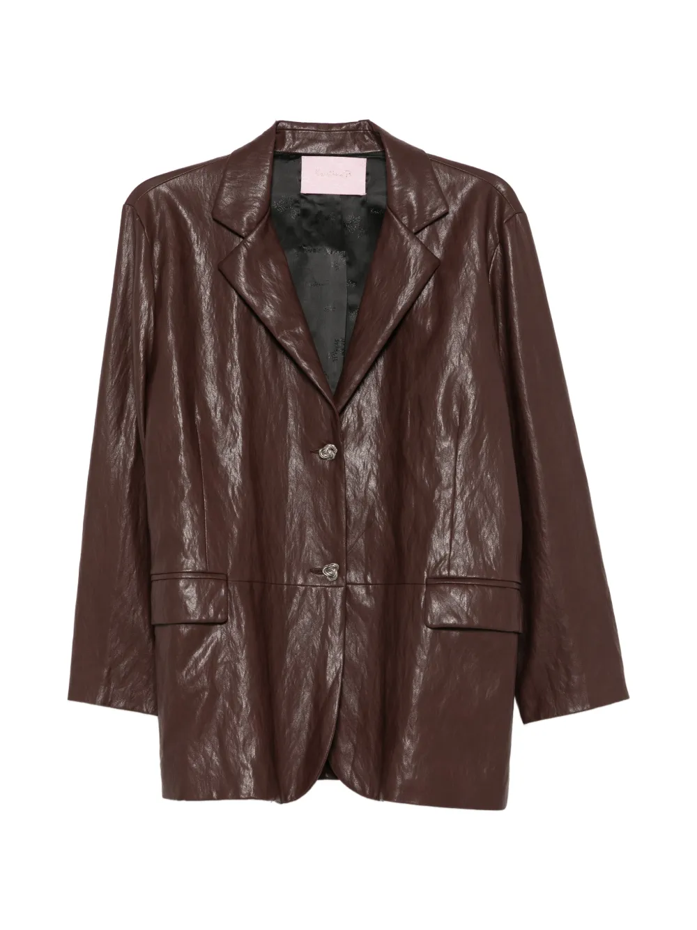 Kristina Ti crinkled-effect button-up jacket