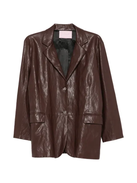 Kristina Ti crinkled-effect button-up jacket