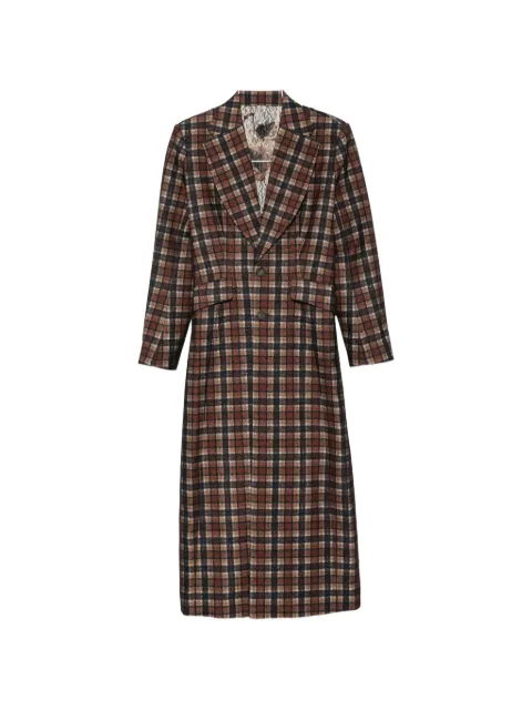 Quetsche check lace-panel coat