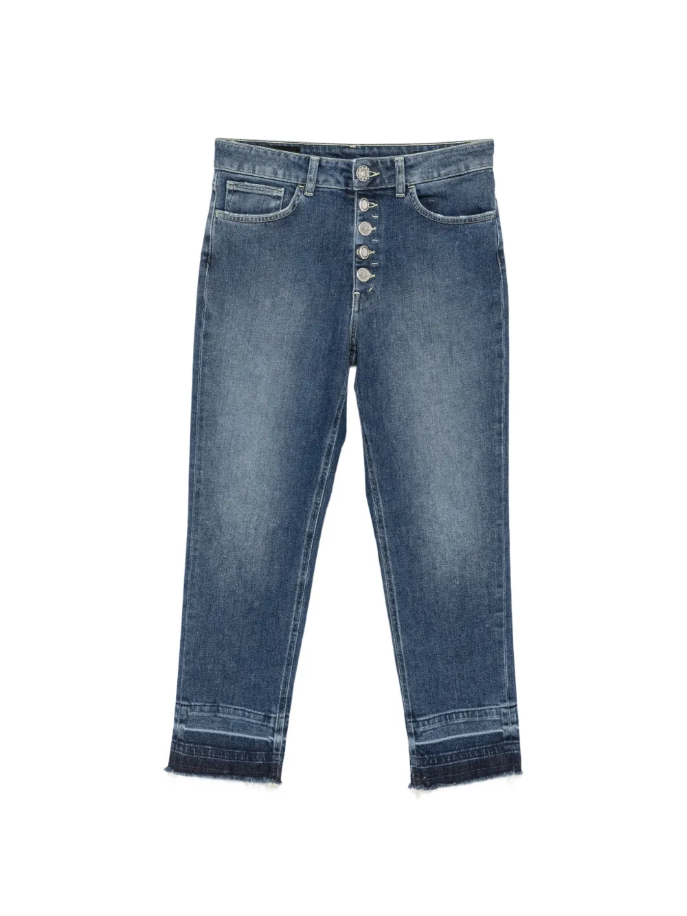 DONDUP button-fly frayed jeans - Blu
