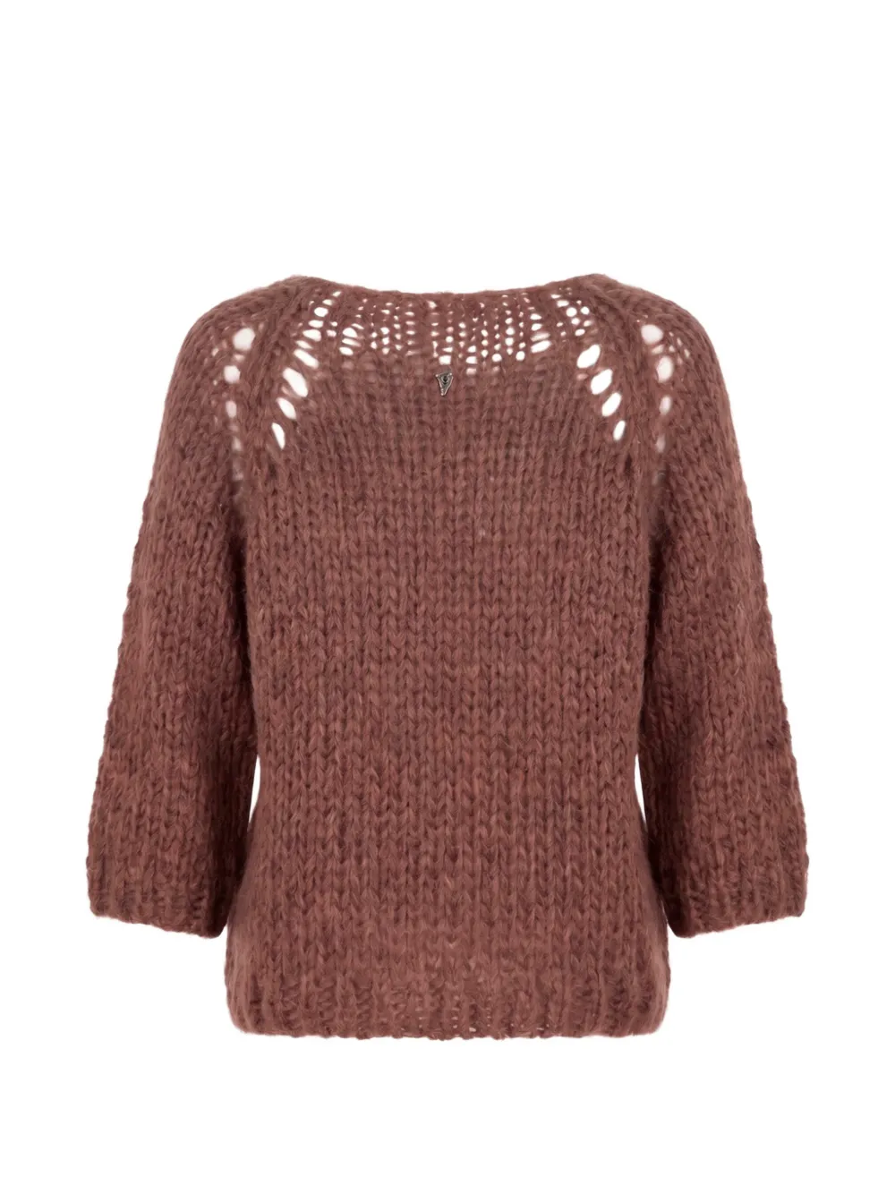 DONDUP Mohair chunky gebreide trui Bruin