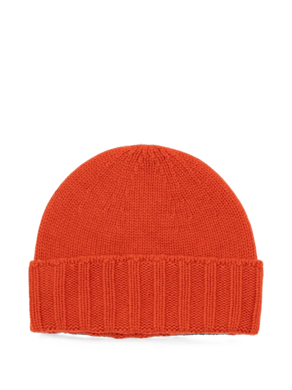 Drumohr ribbed-trim cashmere beanie hat - Arancione