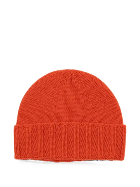 Drumohr ribbed-trim cashmere beanie hat