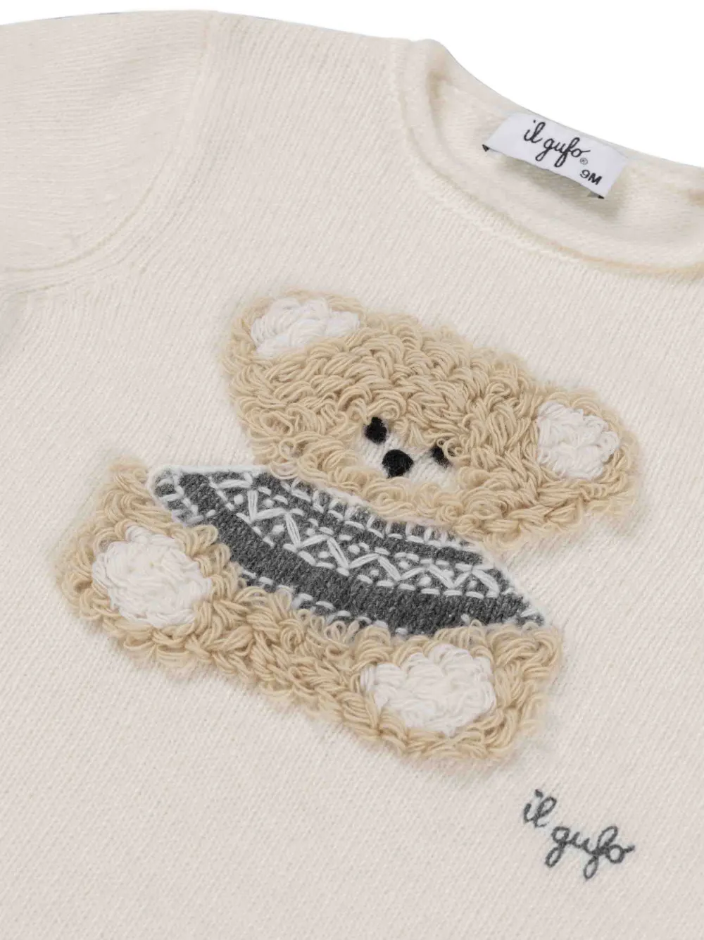 Il Gufo Jumpsuit met teddybeer-patch Beige