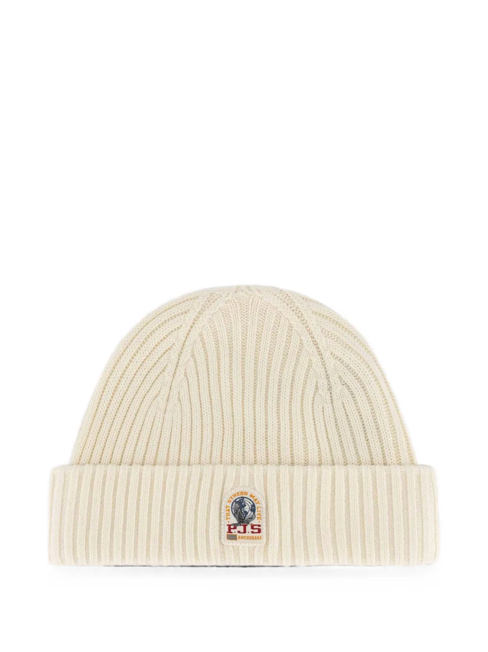 Parajumpers logo-patch ribbed-knit beanie hat - Toni neutri