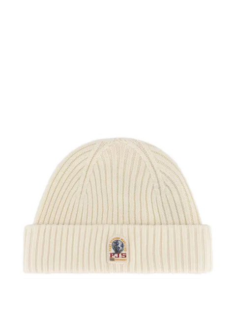 Parajumpers logo-patch ribbed-knit beanie hat