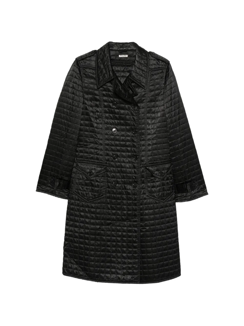 Miu Miu Pre-Owned Cappotto doppiopetto trapuntato anni 2000 - Nero